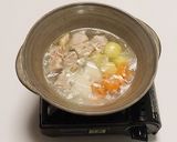 【ひとり鍋】野菜たっぷり！豆乳鶏鍋作り方6写真