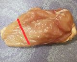 私の＊鶏むね肉の切り方＊〜削ぎ切り作り方1写真