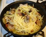 味付け要らず☆鯖缶と柴漬けのパスタ！作り方4写真