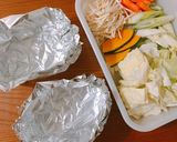 フライパンde♡白身魚と野菜のホイル焼き作り方1写真