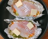 フライパンde♡白身魚と野菜のホイル焼き作り方3写真