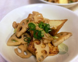 れんこんと厚揚げの香ばしバター醤油作り方5写真