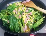 ベーコンとコーンでほうれん草バターソテー作り方5写真