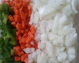 残り野菜で挽き肉の甘辛丼作り方1写真