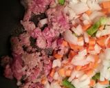 残り野菜で挽き肉の甘辛丼作り方2写真