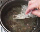しゃぶしゃぶのあとの茹で汁で中華風スープ作り方4写真