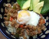 残り野菜で挽き肉の甘辛丼作り方5写真