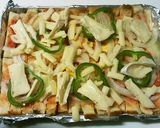 パンの耳　魚グリルで焼いてピザ♪作り方3写真