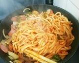 簡単ランチ☆ナポリターナうどん作り方3写真