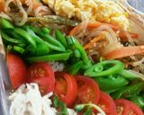 ☆金曜日は常備品の残りでカラフル弁当☆作り方2写真