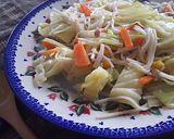 調味料なし☆キャベツとツナのスープ麺作り方5写真