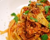 超簡単。ツナときのこのトマトパスタ。作り方9写真