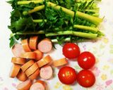 レンジだけ！大根の葉とミニトマトのサラダ作り方1写真