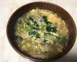 キノコとミツバのかき卵汁からの雑炊作り方6写真