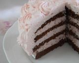 薔薇ケーキ❁チョコスポンジ＆いちごムース作り方30写真