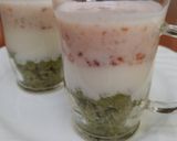 ヨーグルトアート＊ＨＭ＋抹茶＆苺＊菱餅風作り方4写真