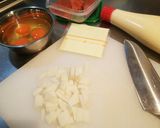 簡単！！明太チーズ餅のオープンオムレツ作り方1写真