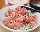 ランチに♪お手軽しらすトマトごま丼作り方3写真