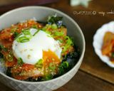 ☆簡単☆とろ～り温玉のせキムチ丼作り方4写真