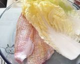 【ホシサン白だし】レンコ鯛の白菜包み♪作り方1写真