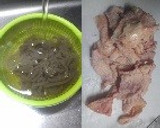 鶏皮と蒟蒻炒め。作り方1写真