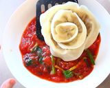 ラビオリ風 薔薇餃子トマトソース作り方8写真