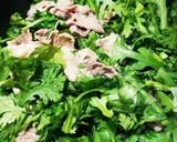 牛肉と春菊のペペロンチーノ風☆作り方5写真