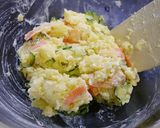 お弁当!ポテトサラダの揚げないコロッケ作り方2写真