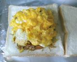 野菜炒めと卵の栄養満点サンドイッチ作り方4写真