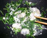 かきとほうれん草のクリームパスタ作り方3写真