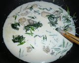 かきとほうれん草のクリームパスタ作り方4写真