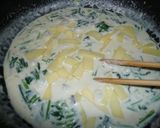 かきとほうれん草のクリームパスタ作り方5写真