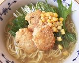 ふんわり〜♪つくねと水菜の塩ラーメン♪作り方3写真