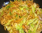 鯖缶と残り野菜の焼そば作り方3写真