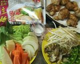 野菜たっぷり！王将鶏カラあんかけラーメン作り方4写真