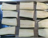 余ったニラ餃子の中身で！ナスのはさみ揚げ作り方1写真