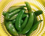 ★スナップエンドウとササミの胡麻和え★作り方1写真