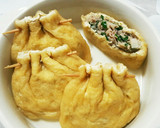 餃子のたねで油揚げの茹で巾着♡簡単作り方6写真
