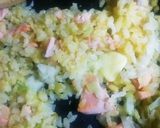 簡単＆絶品！サーモン柵DE鮭バター炒飯♪作り方8写真