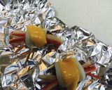 お弁当に簡単彩りに❣️竹輪のカニカマ巻き作り方5写真