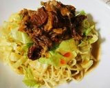餃子で斬新♪肉みそ乗っけの汁なし坦々麺風作り方8写真