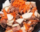 焼肉屋さん気分♡牛バラと野菜の旨味スープ作り方4写真