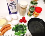 ほうれん草とソーセージのオープンオムレツ作り方1写真