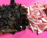 麺つゆで簡単！豚ばら肉&きくらげの卵炒め作り方3写真