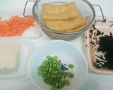 簡単!!鶏挽き肉と豆腐で半熟卵入り巾着煮作り方1写真