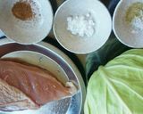 *鶏肉と春キャベツの旨煮*作り方1写真