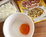 離乳食手づかみごはん〜卵1個レンチン飯作り方1写真