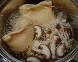 たまご巾着の含め煮～きのこあん作り方8写真