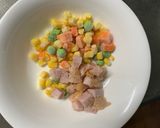 レンジ簡単ピリ辛中華風梅照味炒飯弁当作り方2写真