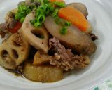 牛こま肉と根菜のオイスターソース煮★作り方6写真